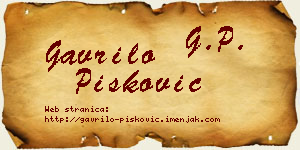 Gavrilo Pisković vizit kartica